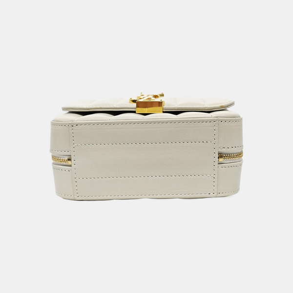 Quilted Calfskin Shoulder Bag White