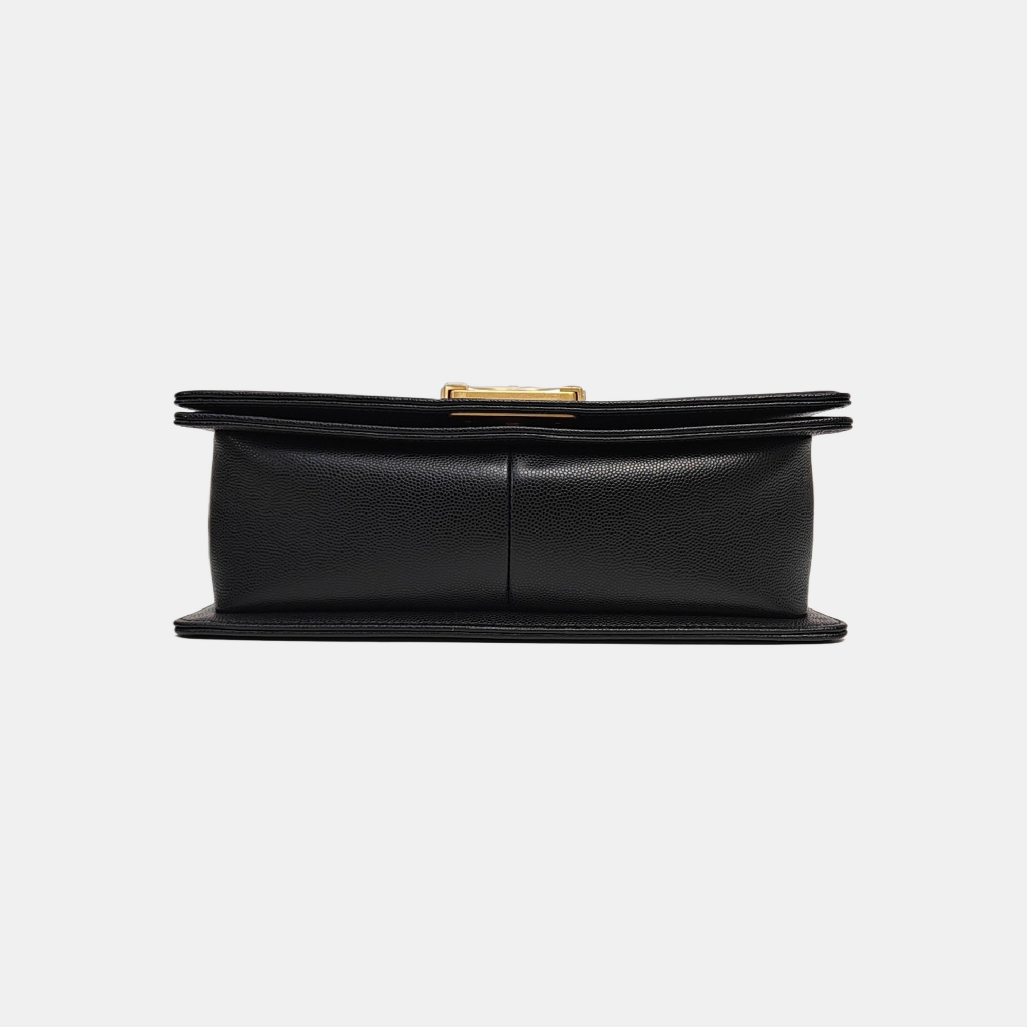 BOY CHANEL Medium Quilted Grained Calfskin Black