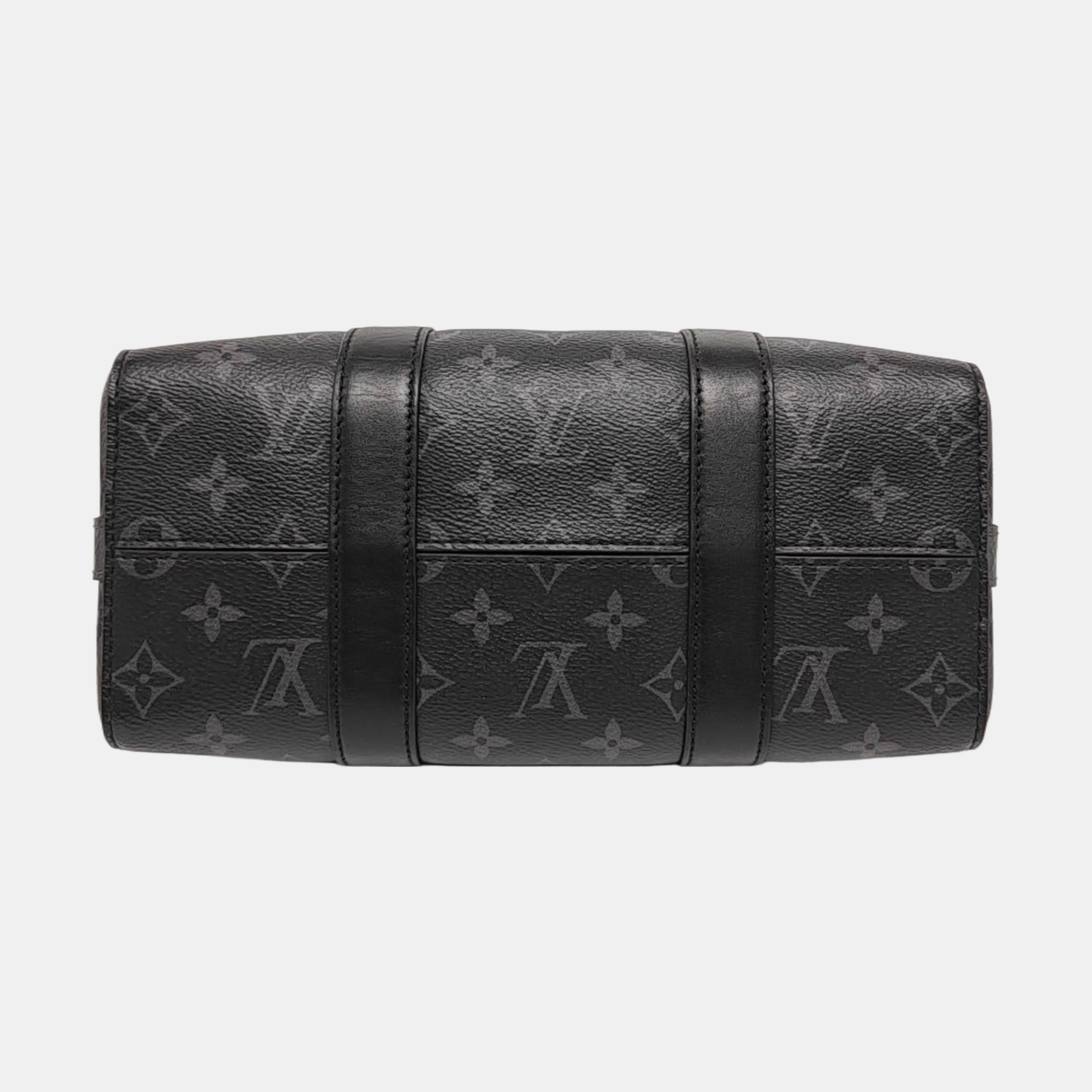 KEEPALL Monogram Coated Canvas Black
