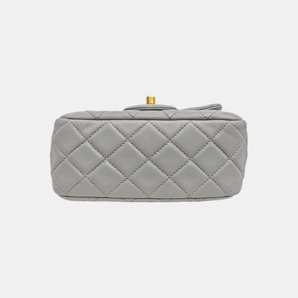 CLASSIC FLAP Mini Quilted Lambskin Gray
