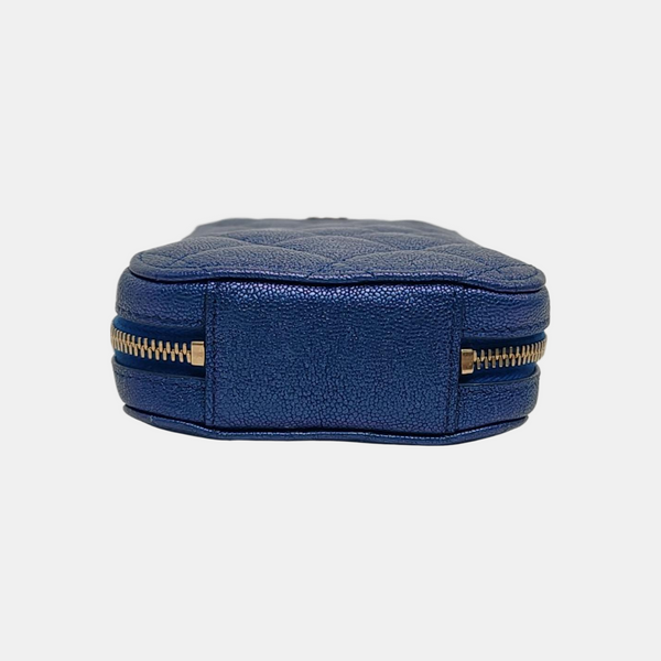 Quilted Grained Calfskin Blue