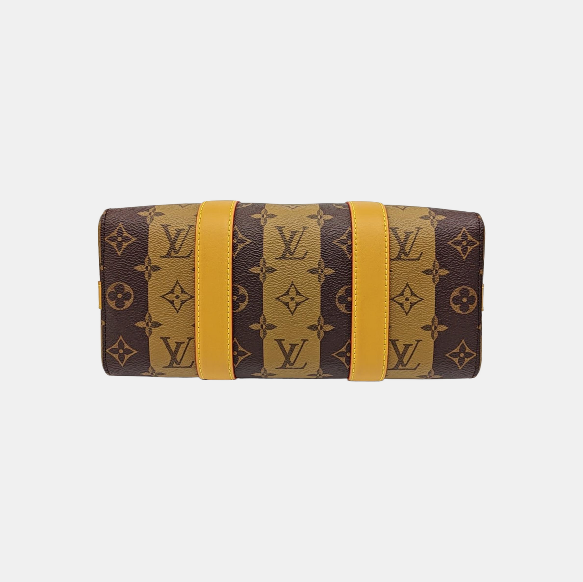 KEEPALL Monogram Coated Canvas Brown