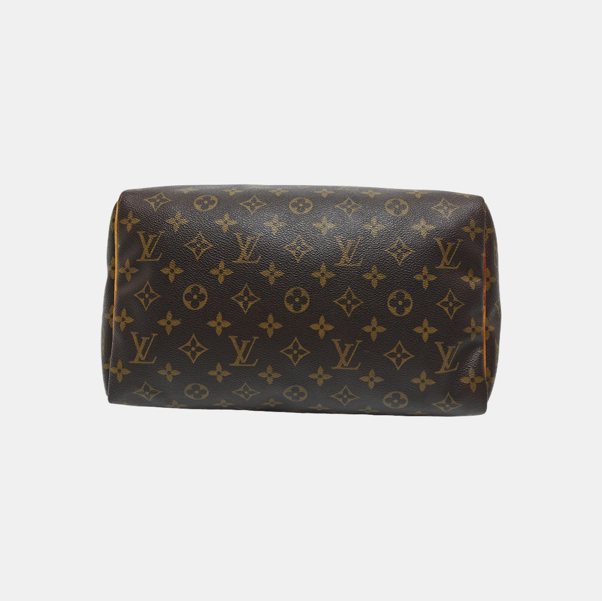 SPEEDY 30 Monogram Coated Canvas Brown