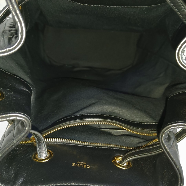 C CHARM Quilted Calfskin Black