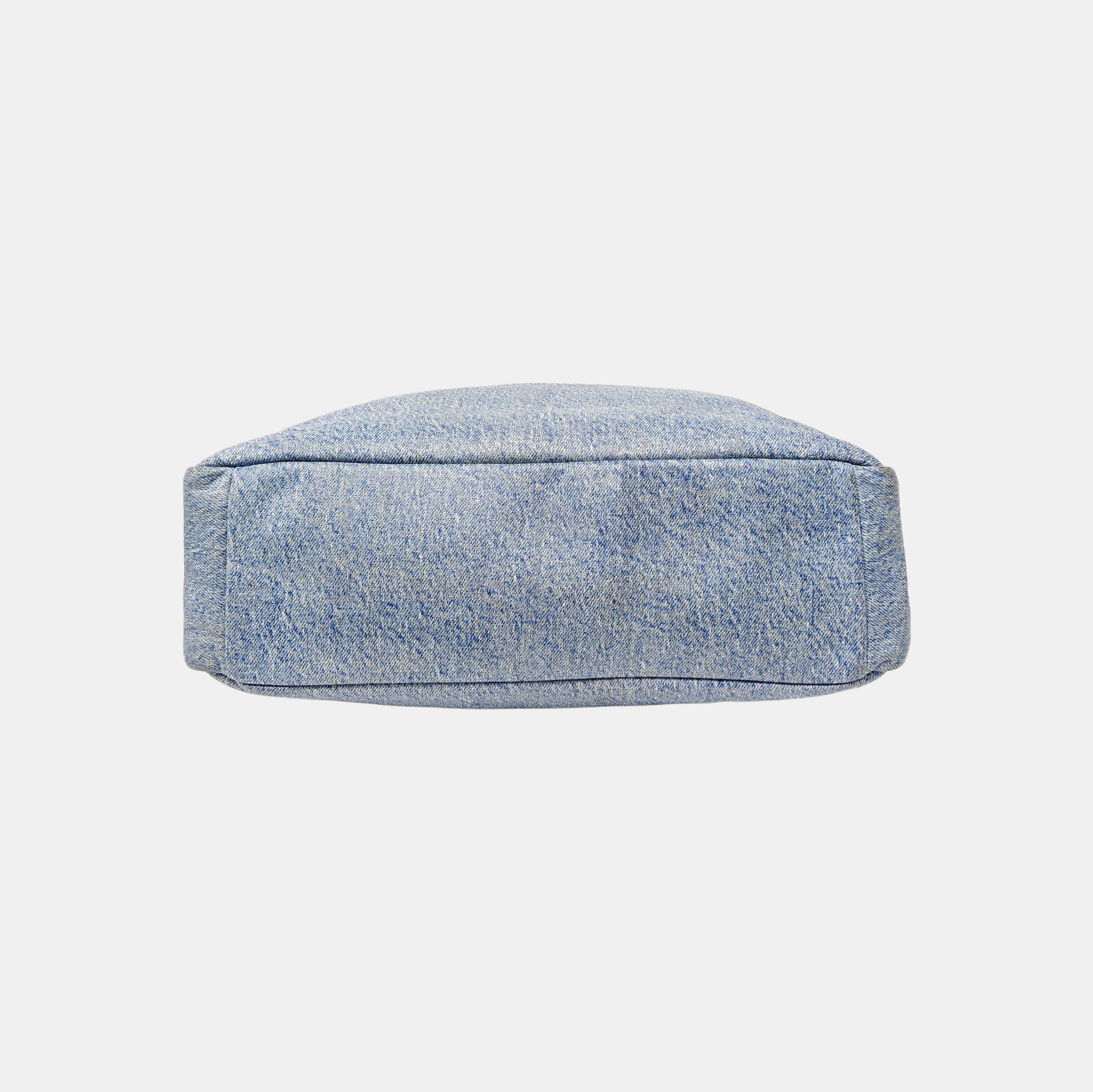 Coated Canvas Shoulder Bag Blue