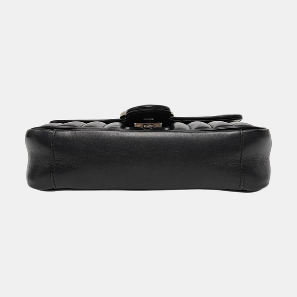 GG Marmont Small Quilted Calfskin Black