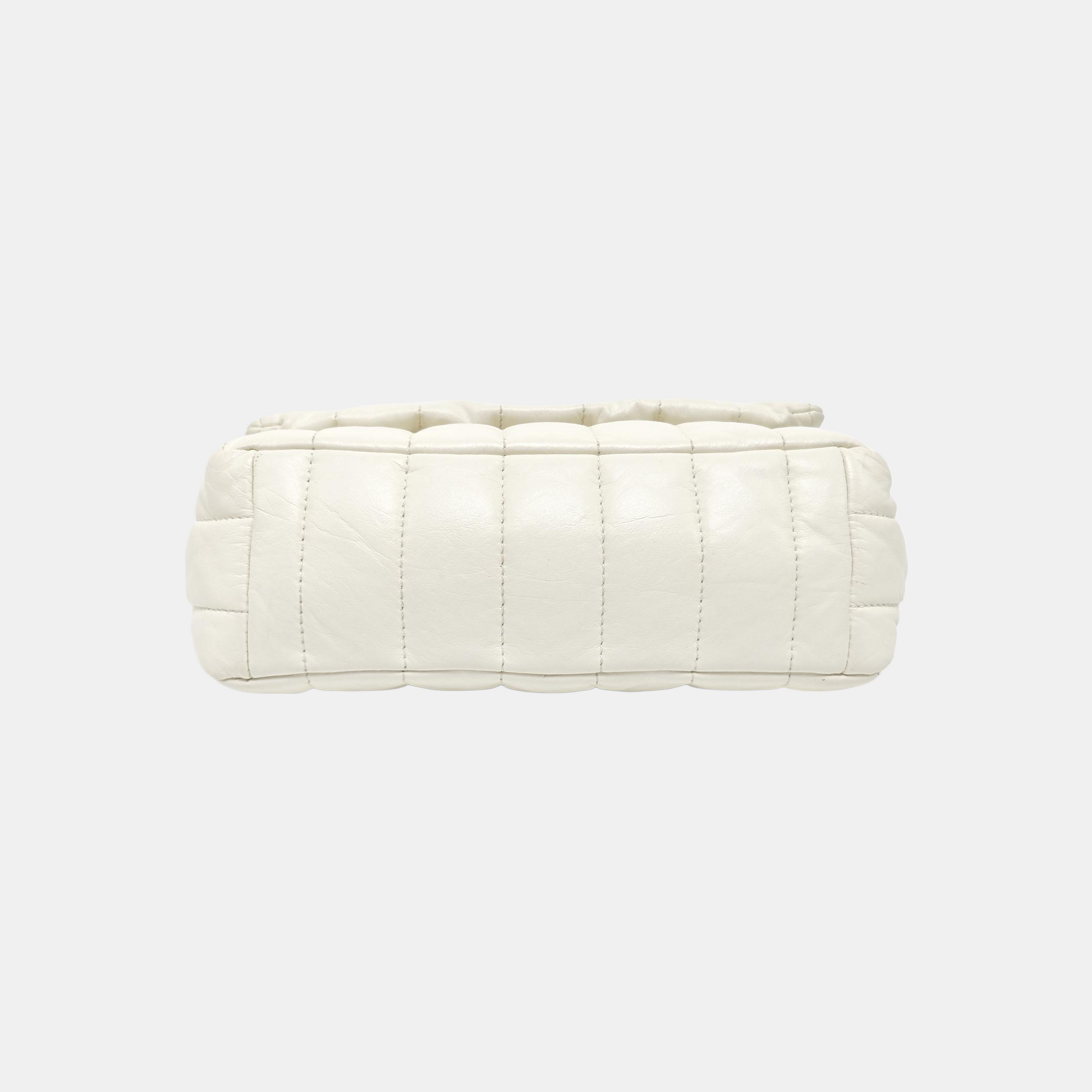 BB Quilted Calfskin White