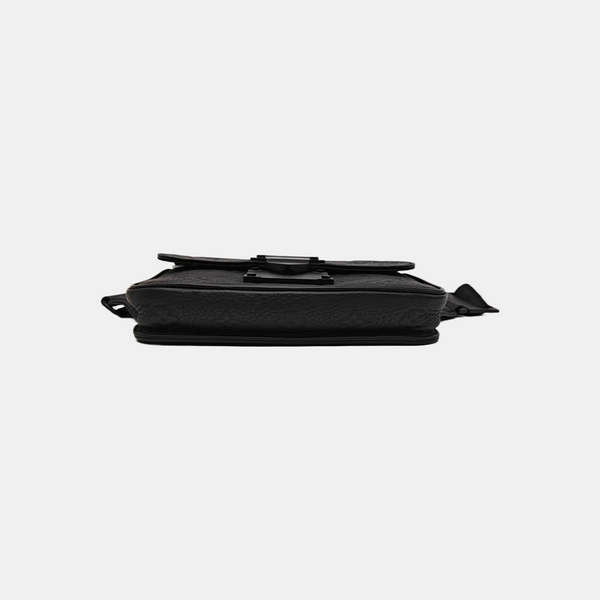 S LOCK Monogram Calfskin Black