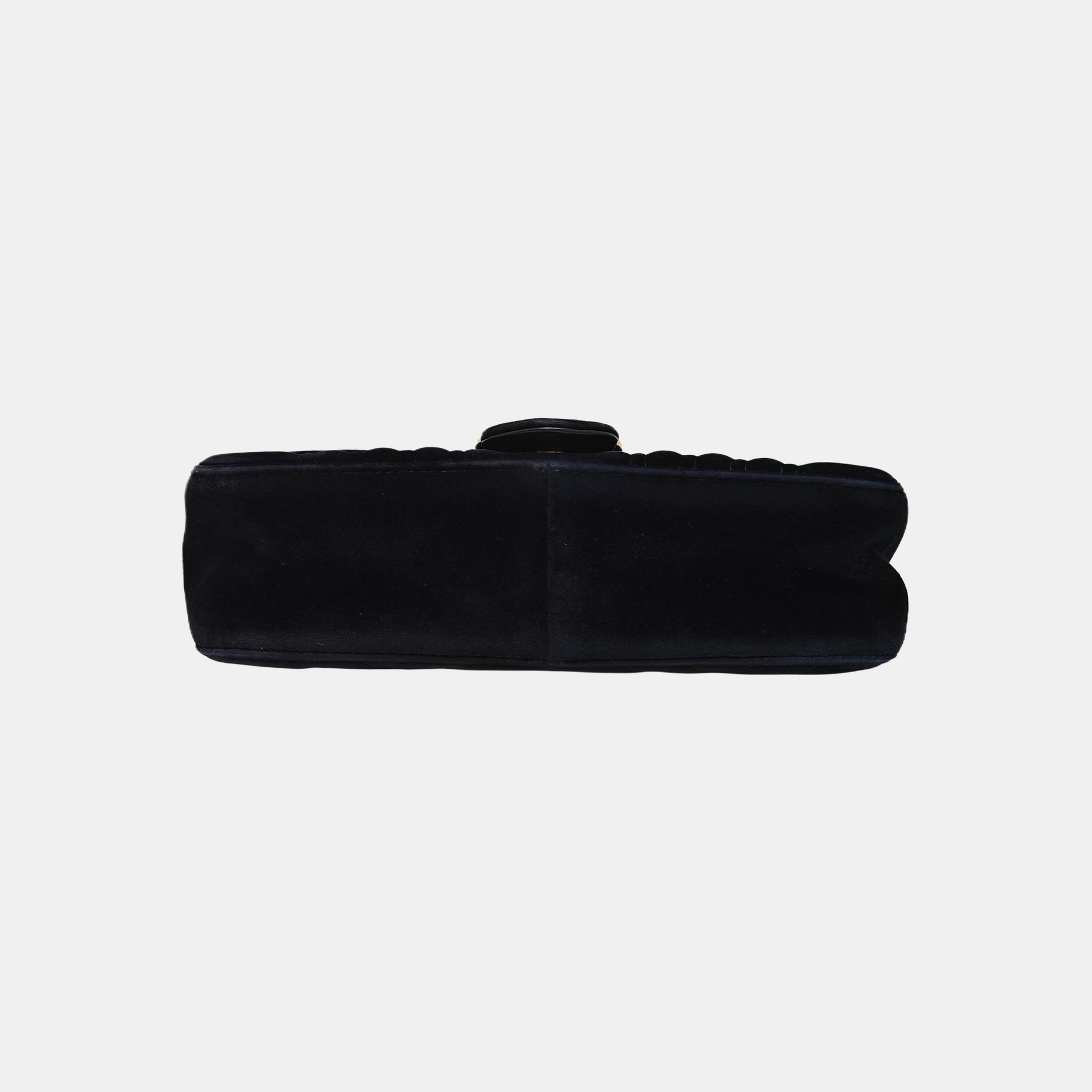 GG Marmont Medium Quilted Velvet Black