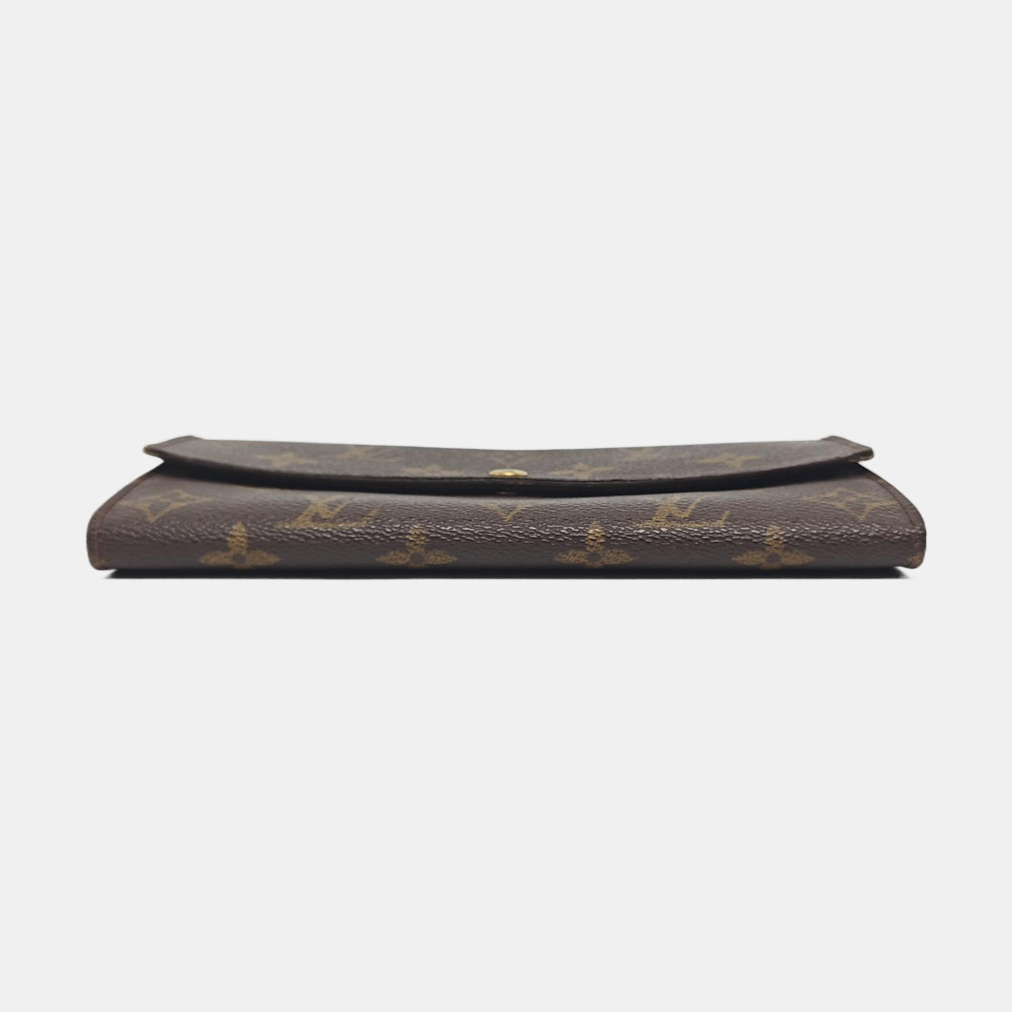 PORTE MONNAIE Monogram Coated Canvas Brown Wallet