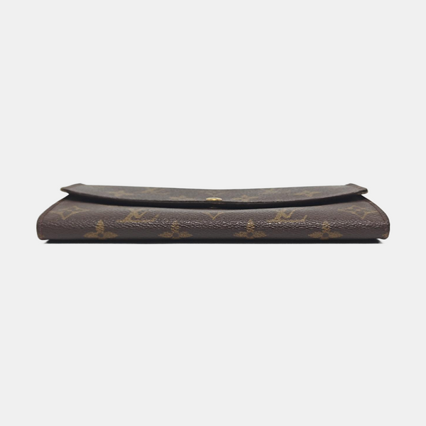 PORTE MONNAIE Monogram Coated Canvas Brown Wallet