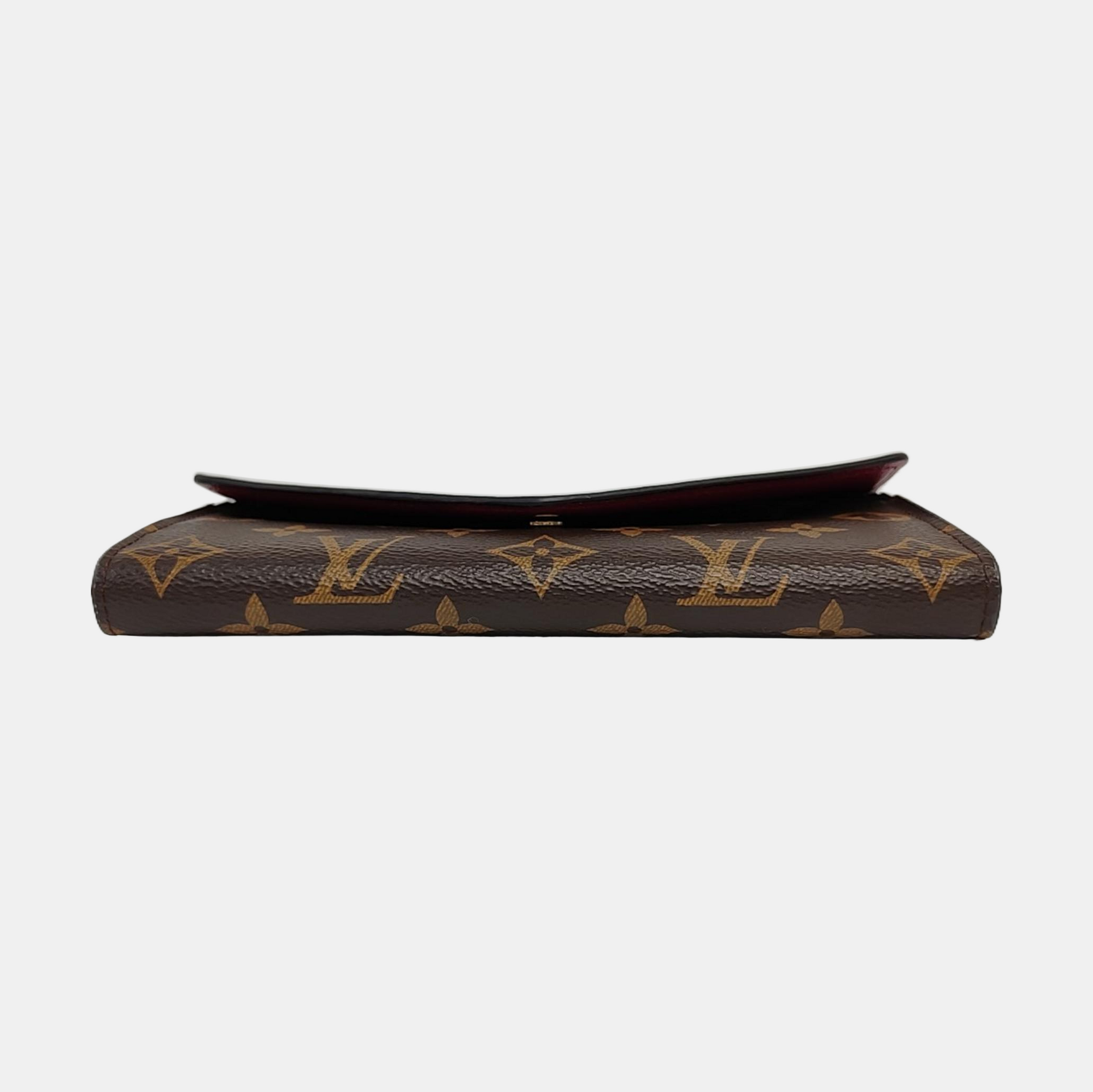 SARAH Monogram Coated Canvas Brown Wallet