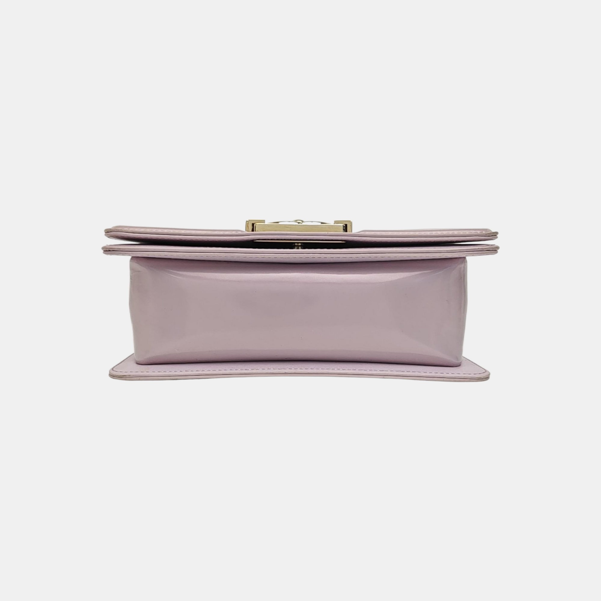 BOY CHANEL Small Quilted Patent Leather Purple