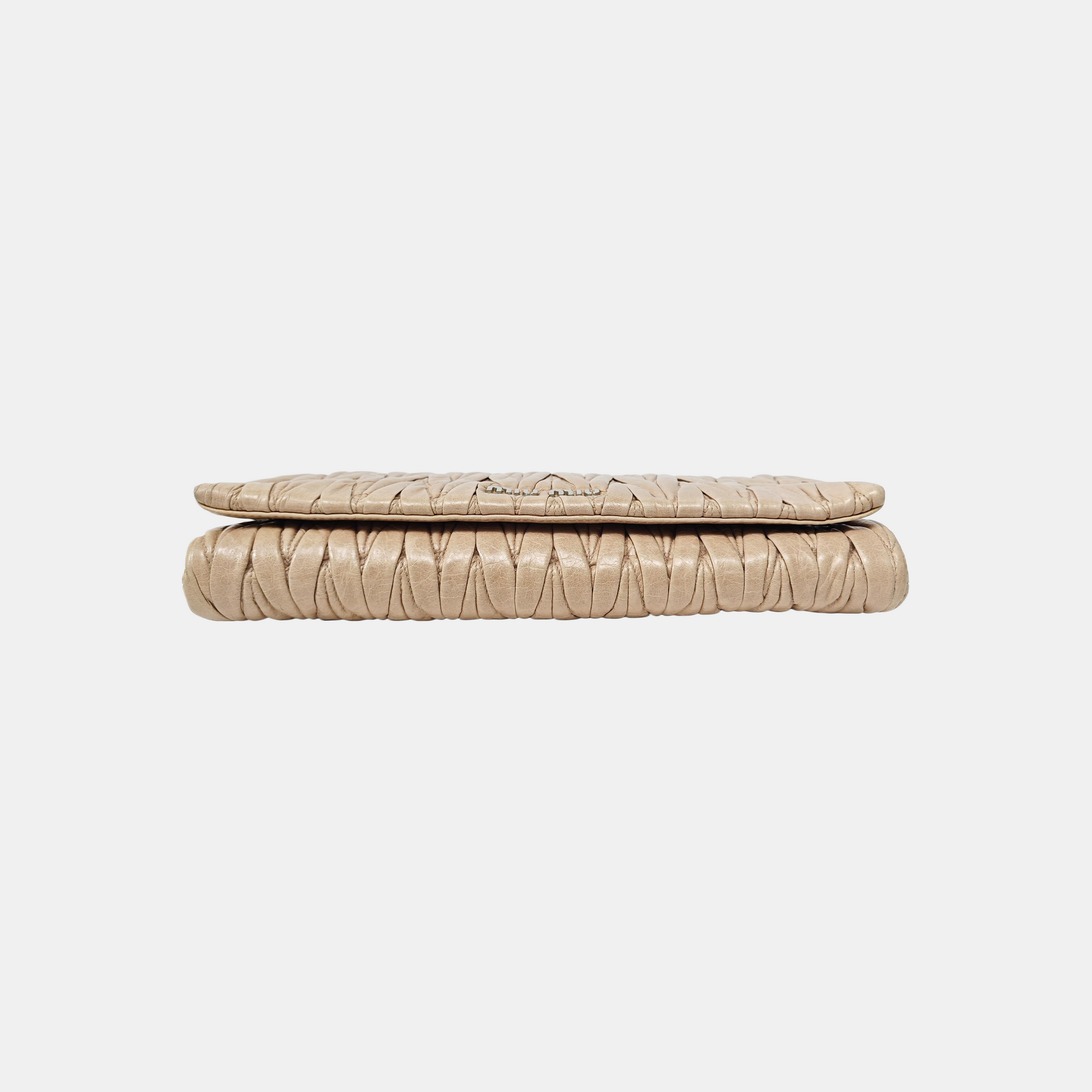 Miu Délice Quilted Lambskin Beige