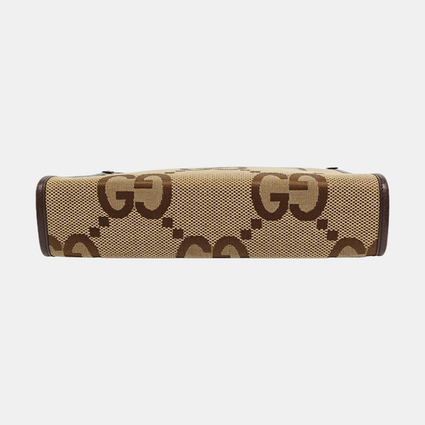 Monogram Fabric Clutch Brown