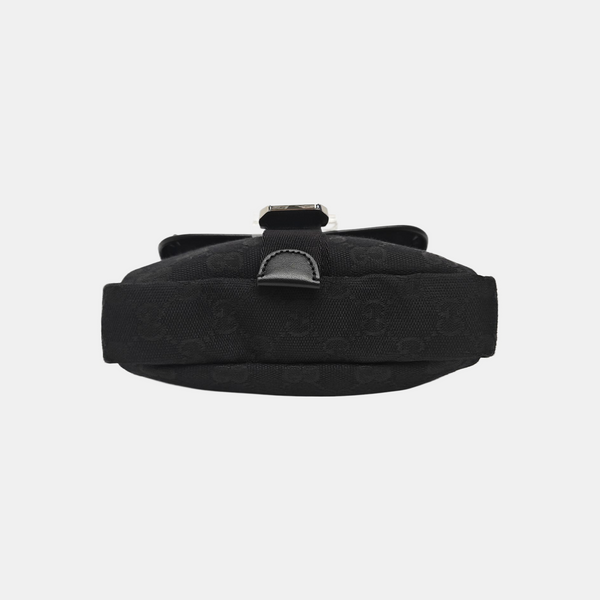 Monogram Fabric Shoulder Bag Black