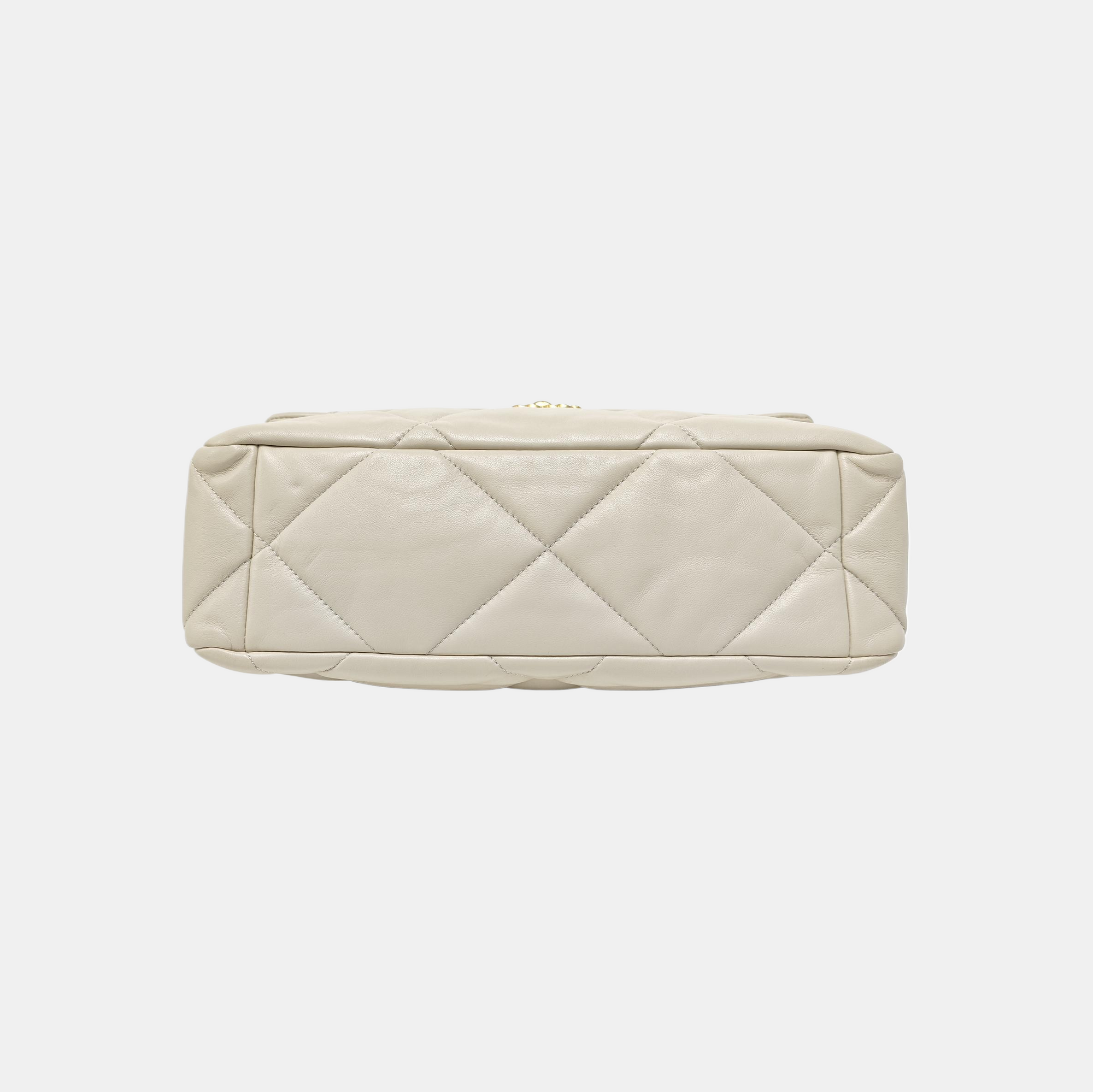 CHANEL 19 Large Quilted Lambskin Beige
