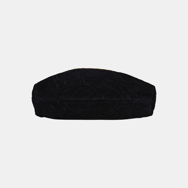 CHANEL 22 Small Quilted Velvet Black