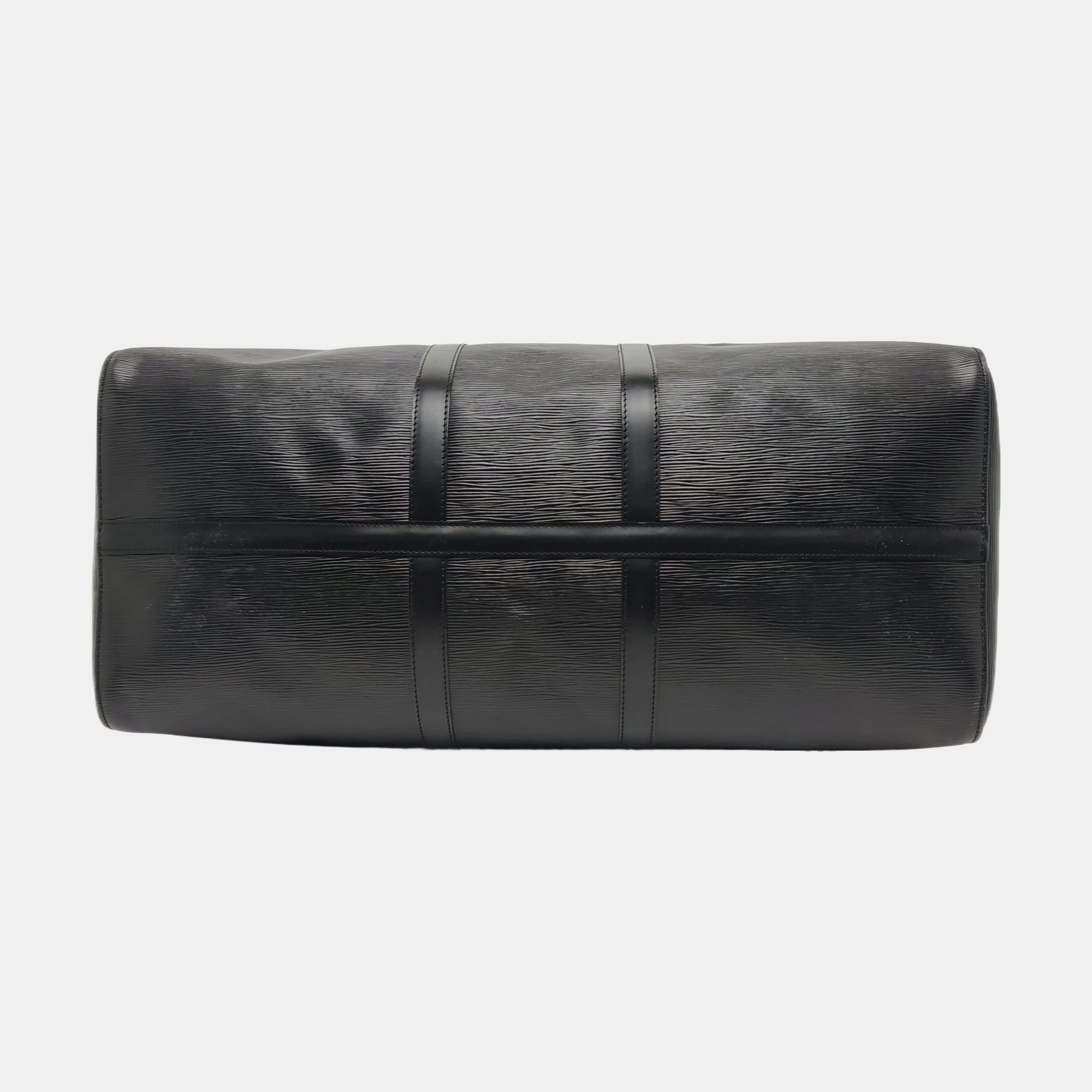 Authenticated pre-owned  KEEPALL 55 Epi Black - Top Handle Bag at Looply