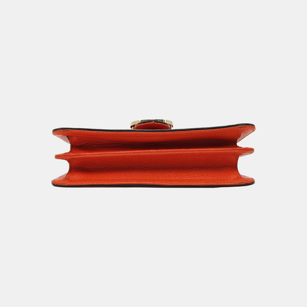 Interlocking G Small Calfskin Orange