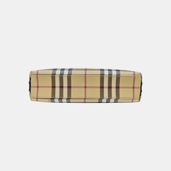 Coated Canvas Top Handle Bag Beige