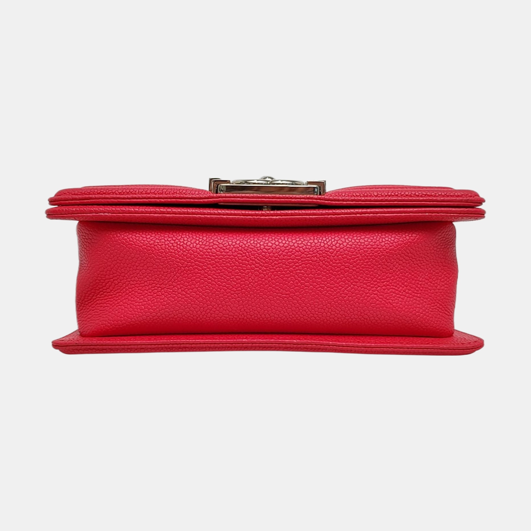 Authenticated pre-owned  BOY CHANEL Small Quilted Grained Calfskin Red - Shoulder Bag at Looply