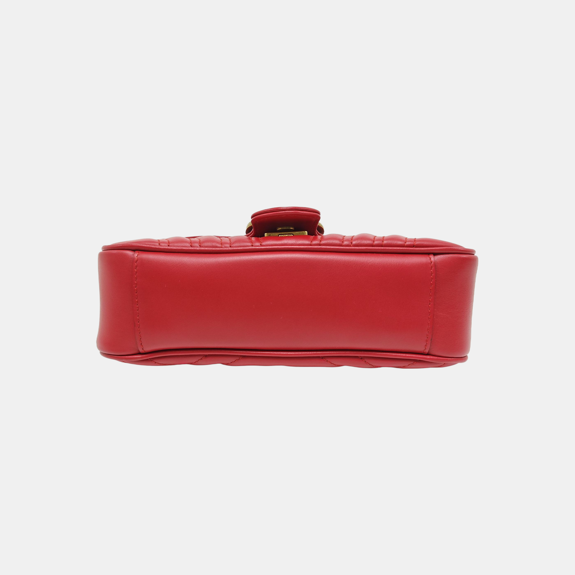 GG Marmont Small Quilted Calfskin Red