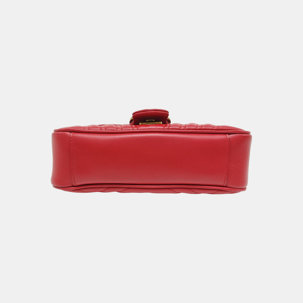 GG Marmont Small Quilted Calfskin Red