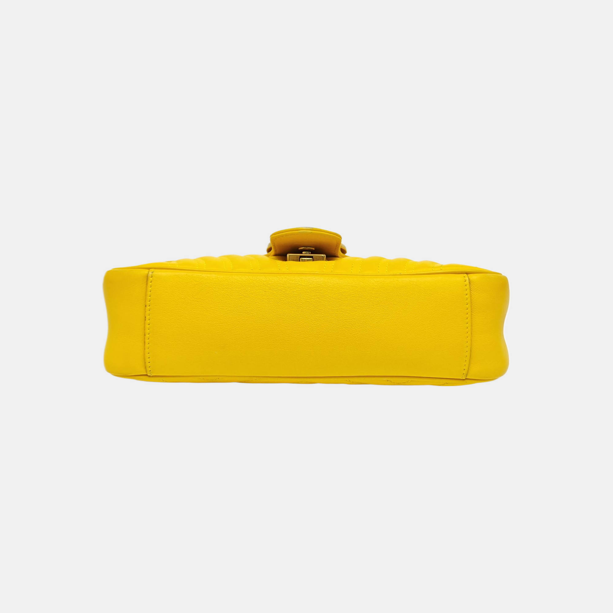 GG Marmont Medium Quilted Calfskin Yellow