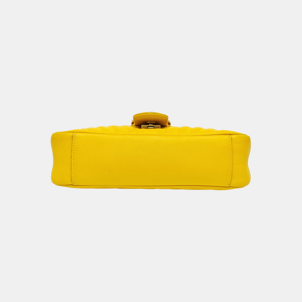 GG Marmont Medium Quilted Calfskin Yellow