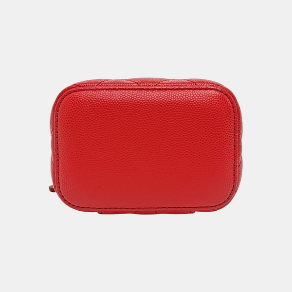 VANITY CASE Mini Quilted Lambskin Red
