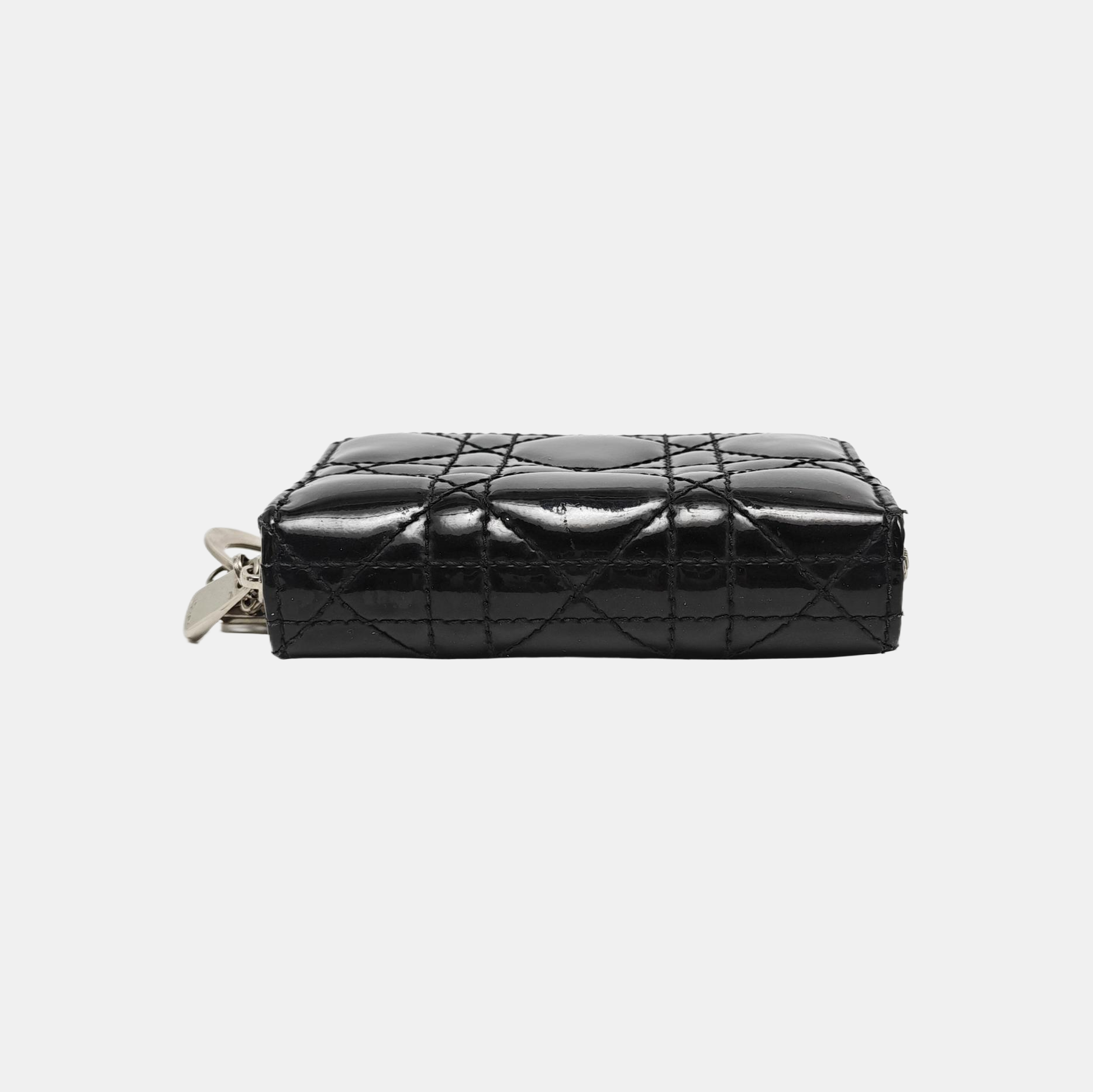 Lady Dior Cannage Patent Leather Black Wallet