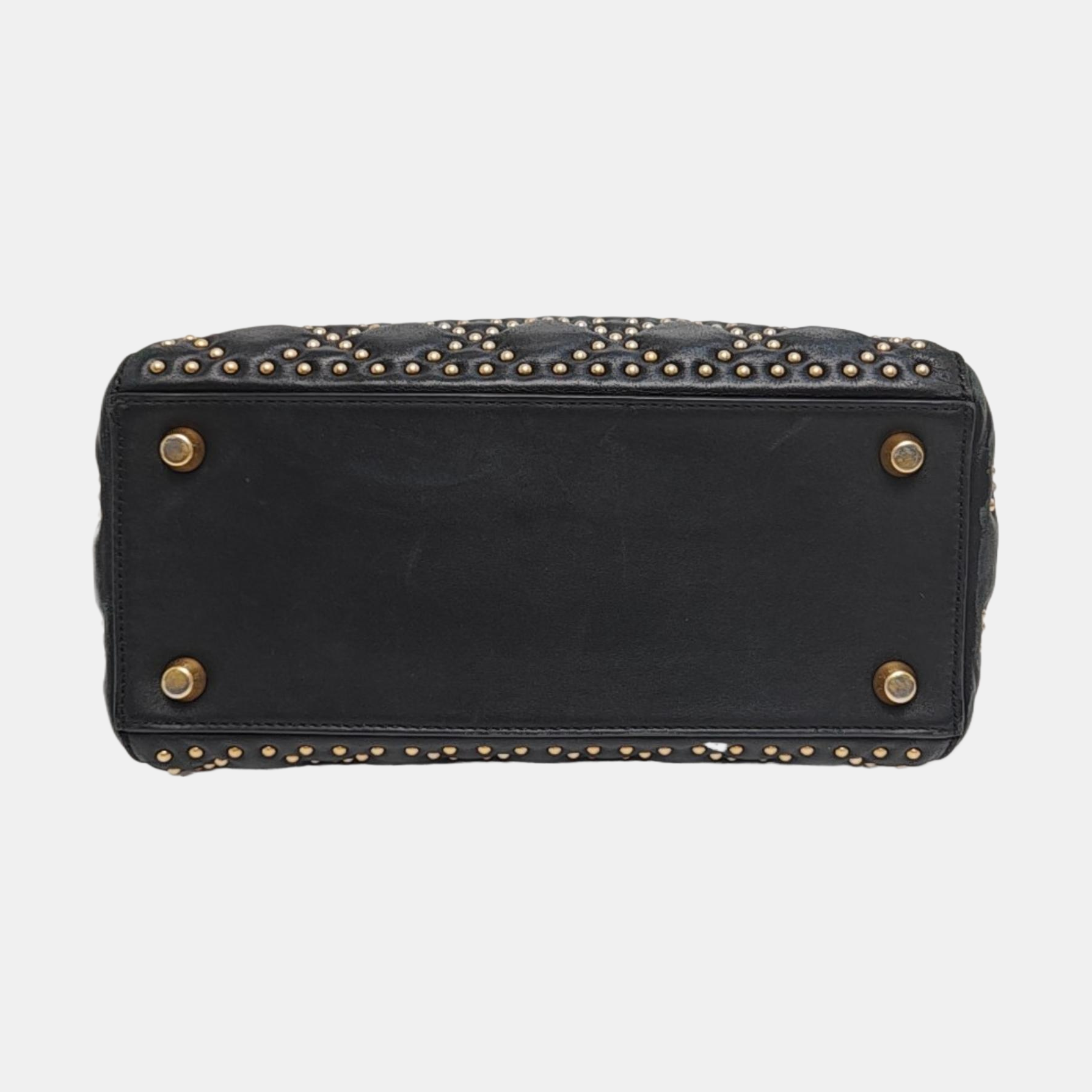 Lady Dior Medium Cannage Lambskin Black