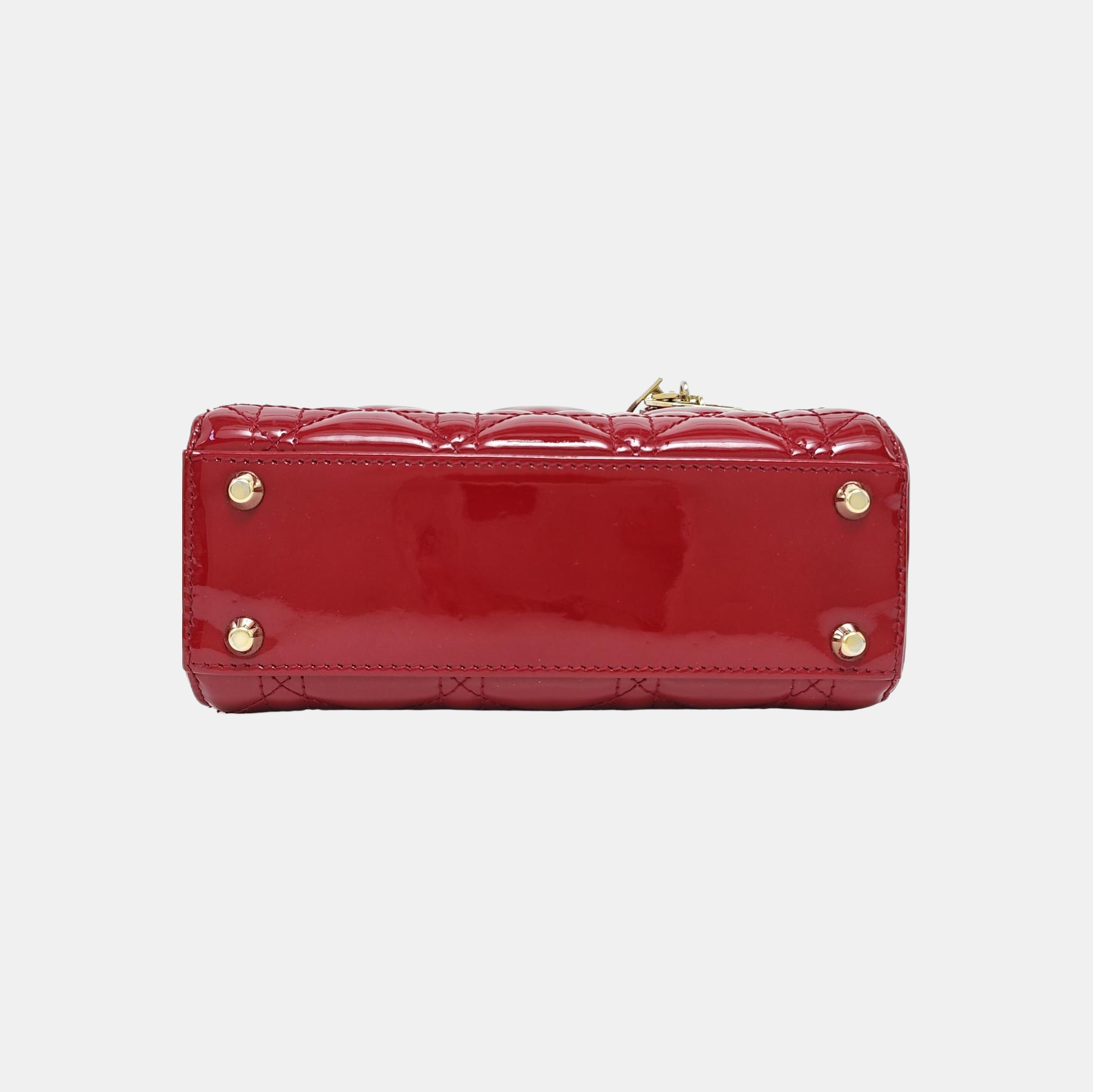 Lady Dior Mini Piel Charol Acolchada Roja