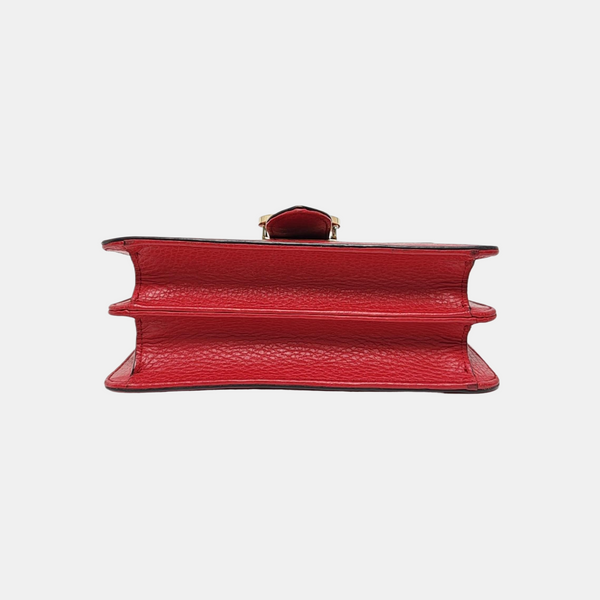 Interlocking G Small Calfskin Red