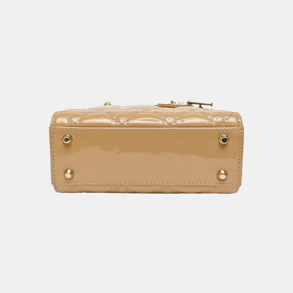 Lady Dior Mini Cannage Patent Leather Pink