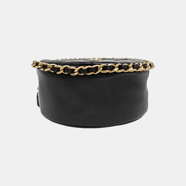 Quilted Lambskin Shoulder Bag Black