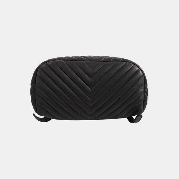 Chevron Calfskin Backpack Black