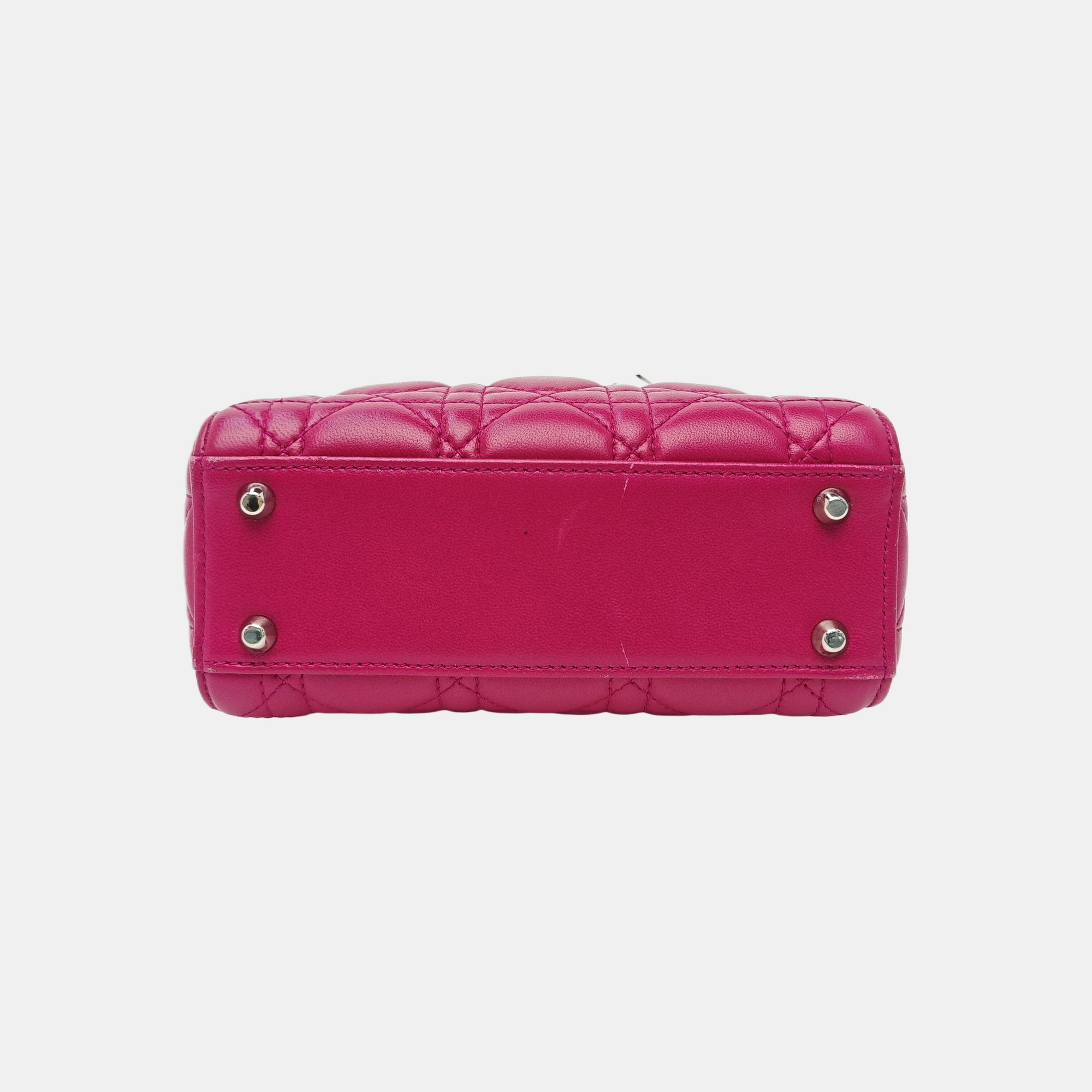 Lady Dior Mini Cannage Lambskin Red