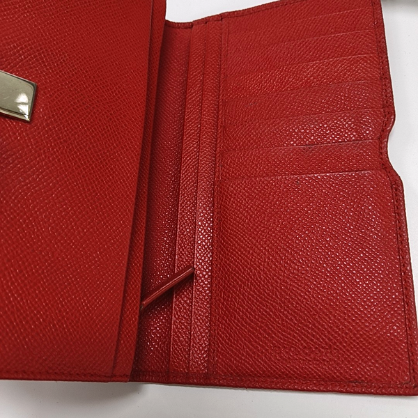 BVLGARI Calfskin Red Wallet