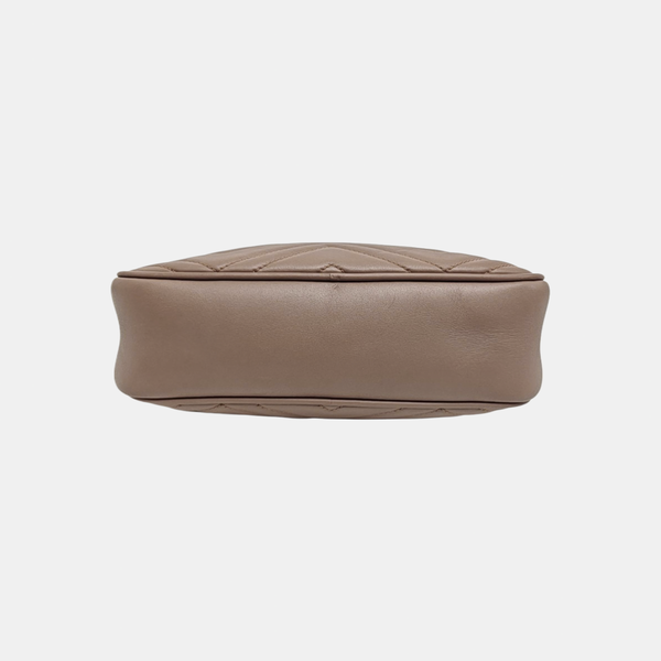 GG Marmont Small Quilted Calfskin Beige