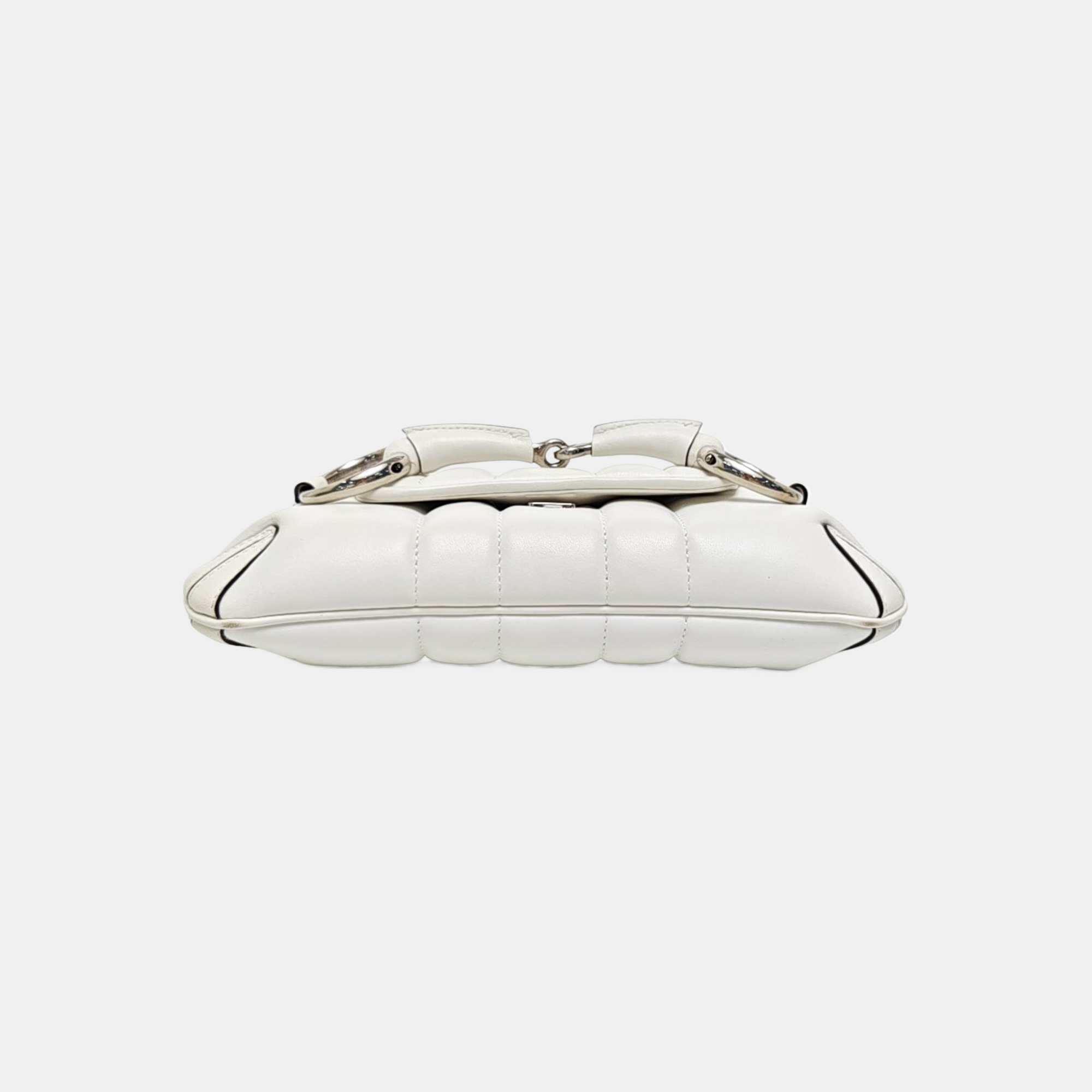 Horsebit Chain Small Lambskin White