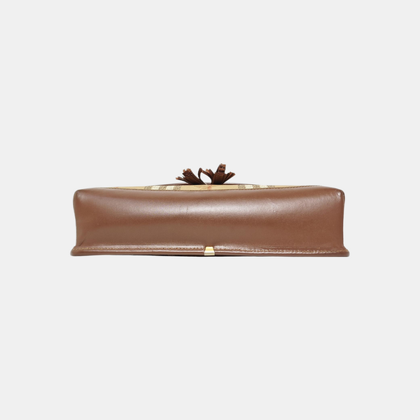 Coated Canvas Shoulder Bag Beige