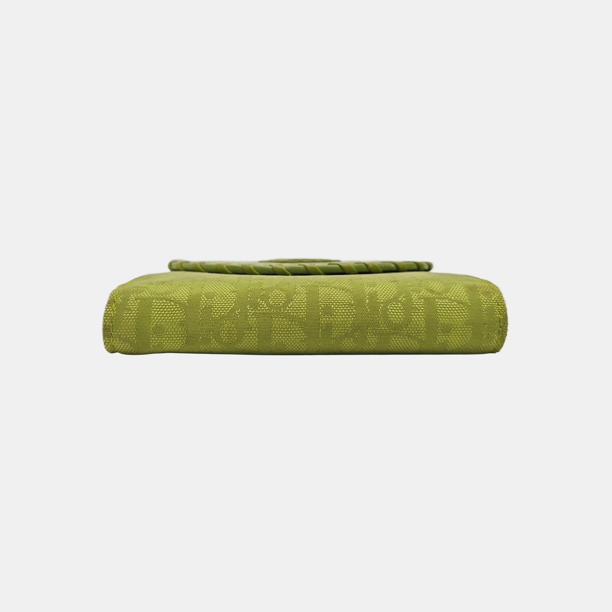 Oblique Leather Wallet Green