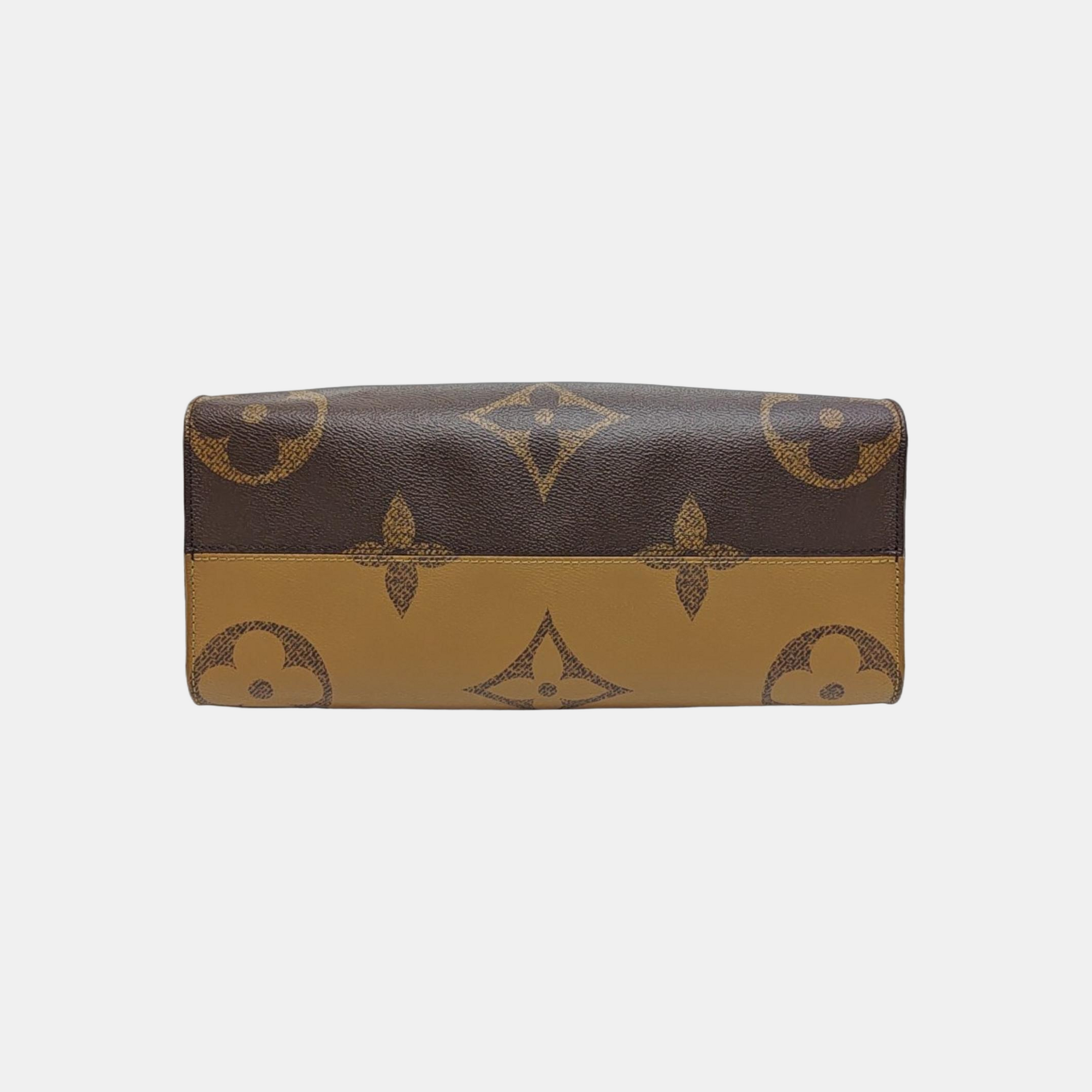 Authenticated pre-owned  ONTHEGO MM Monogram Coated Canvas Brown - Tote Bag at Looply