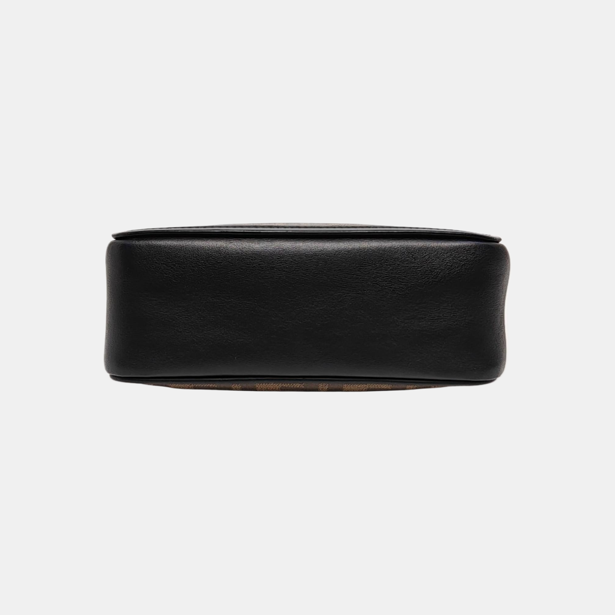 Coated Canvas Shoulder Bag Mini Brown