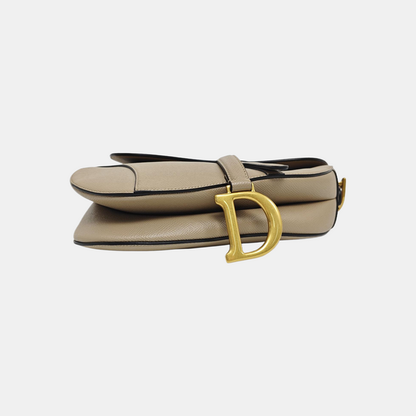 Saddle Small Calfskin Gray
