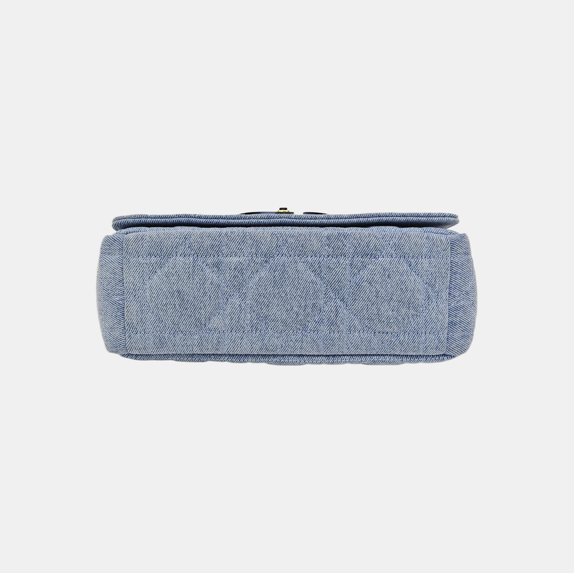 Dior Caro Medium Quilted Denim Blue