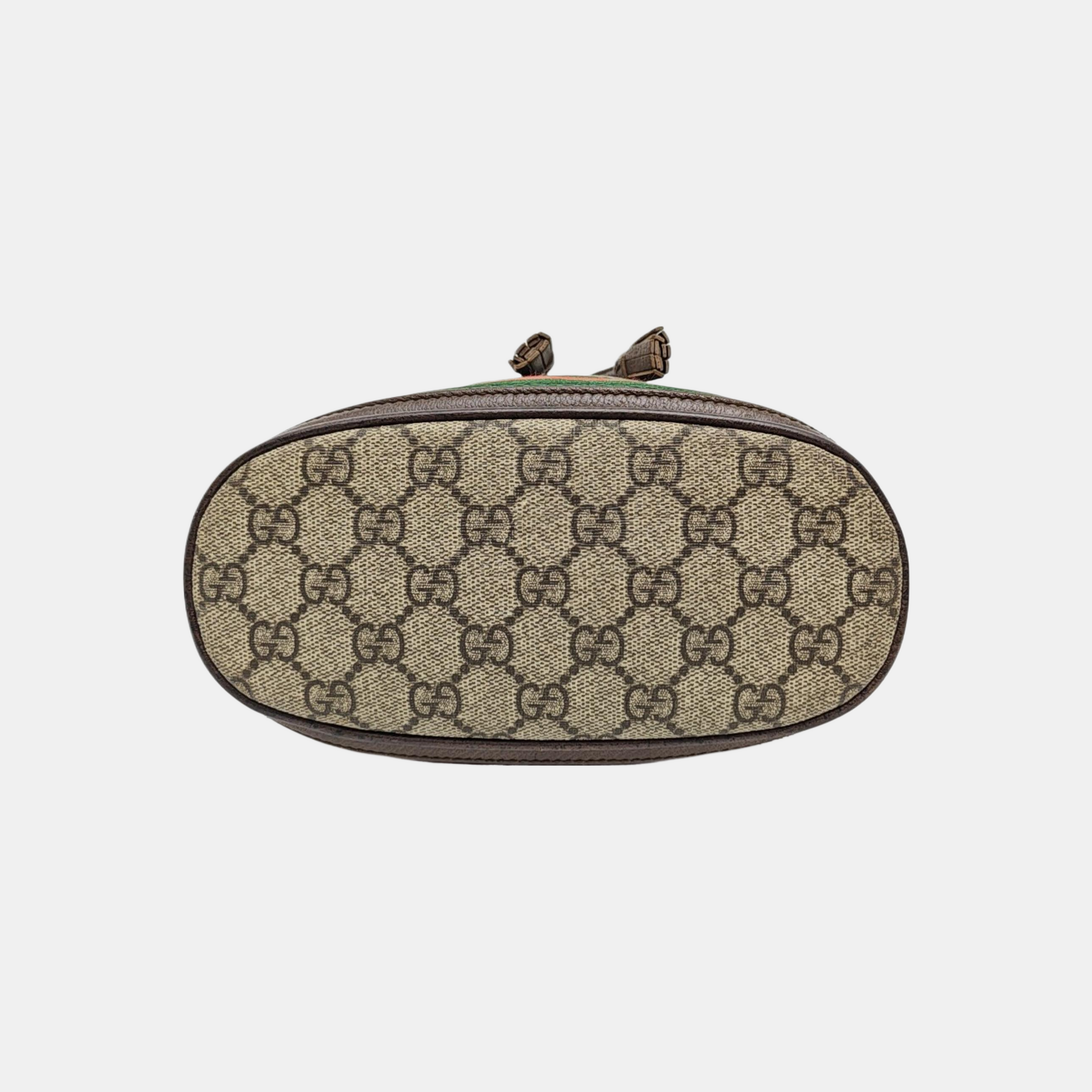 Ophidia Small Monogram Coated Canvas Beige