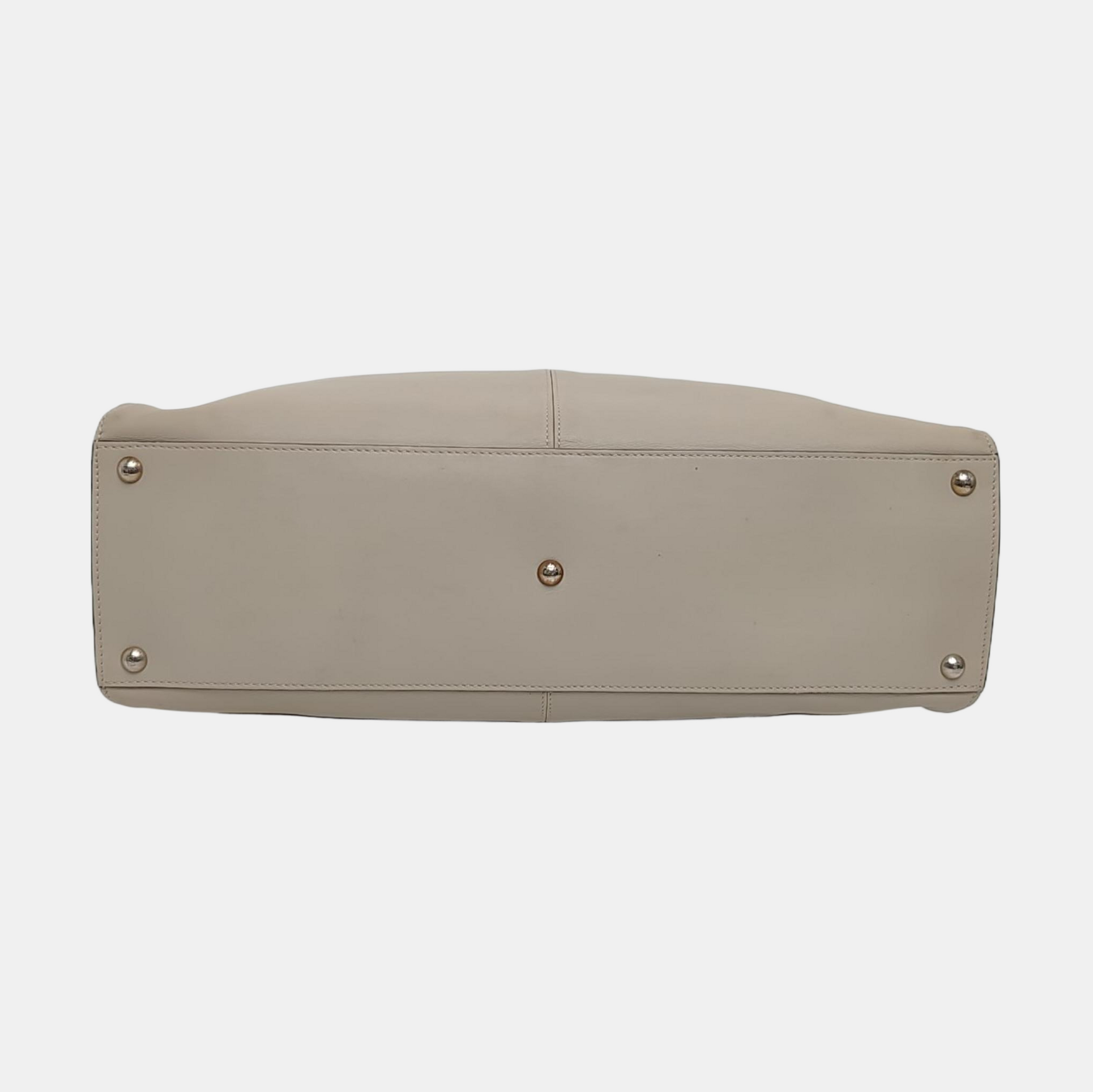 Authenticated pre-owned  Peekaboo Essential Calfskin White - Tote Bag at Looply